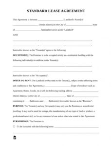 Standard Rental Contract Template Doc