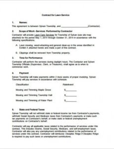 Best Commercial Landscape Maintenance Contract Template Doc Sample