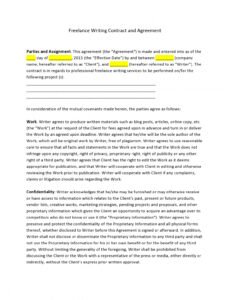 Best Freelance Writing Contract Template  Sample