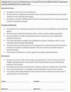 Best Life Coaching Contract Template Excel Sample