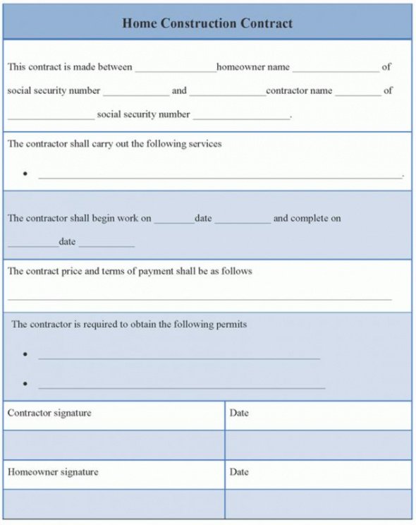 Commercial Construction Contract Template Doc Sample