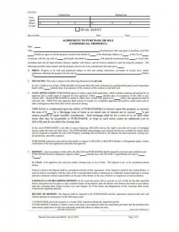 Commercial Real Estate Contract Template Doc Sample