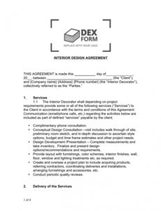 Costum Architectural Services Contract Template Doc