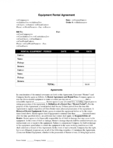 Costum Instrument Rental Contract Template  Sample