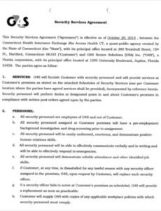 Costum Security Service Guard Contract Template Word Sample