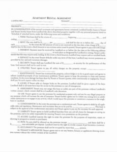 Editable Apartment Rental Contract Template Pdf Example