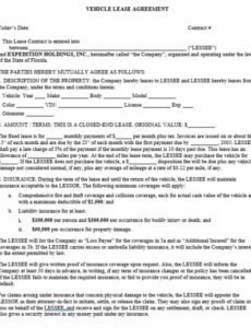 Editable Car Lease To Own Contract Template Pdf Example