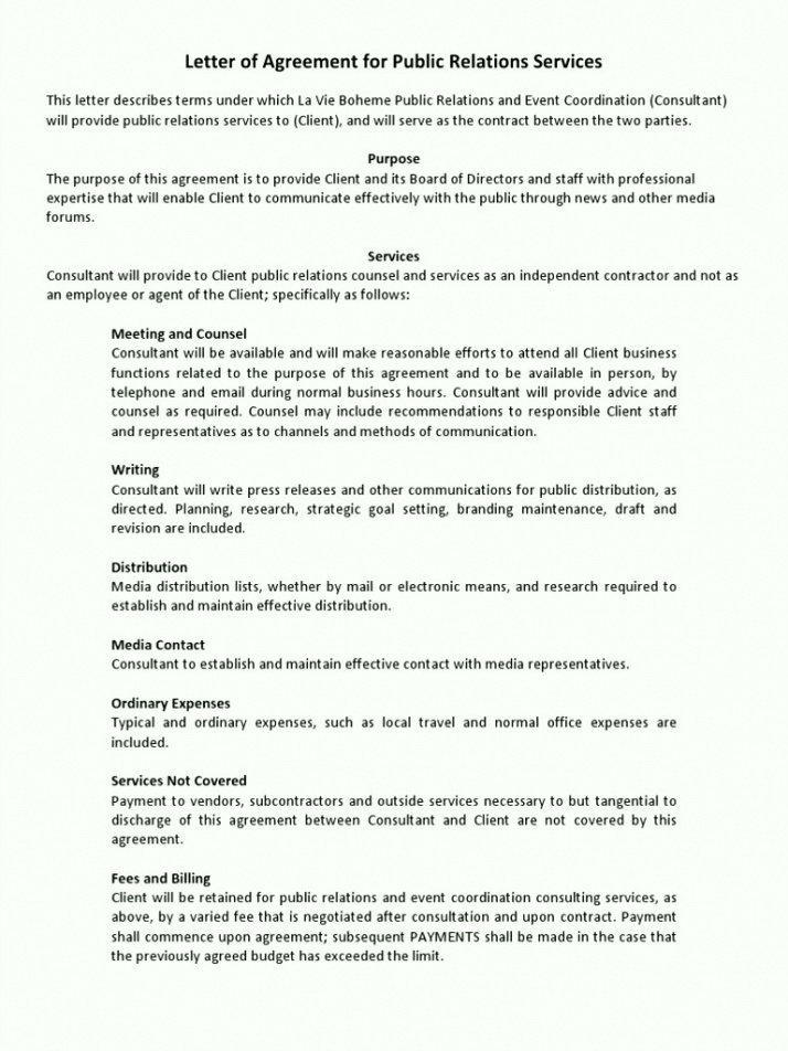 Freelance Public Relations Contract Template
