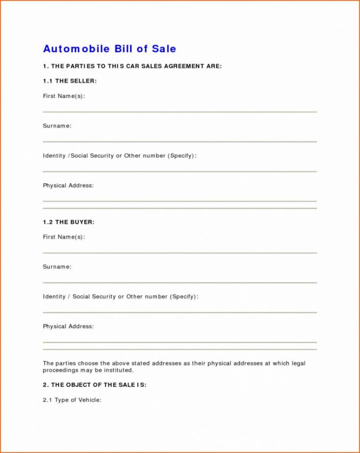 Editable Used Car Contract Template Doc Sample