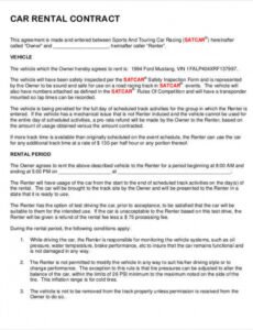 Free Rent To Own Car Contract Template Doc Sample