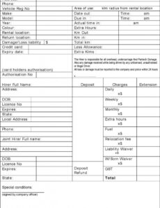 Free Trailer Rental Contract Template Excel Example