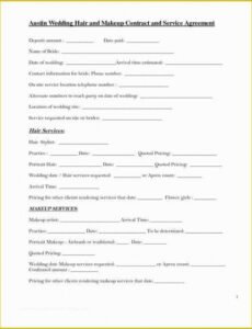 Free Wedding Hair And Makeup Contract Template Pdf Sample