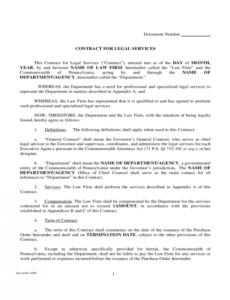 Legal Contract For Services Template Pdf Example