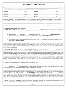 Printable Apartment Rental Contract Template Doc Example