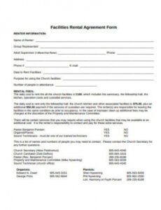 Printable Facility Rental Contract Template Pdf