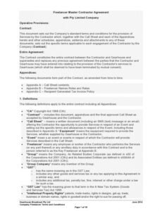Printable Freelance Employment Contract Template Word Sample