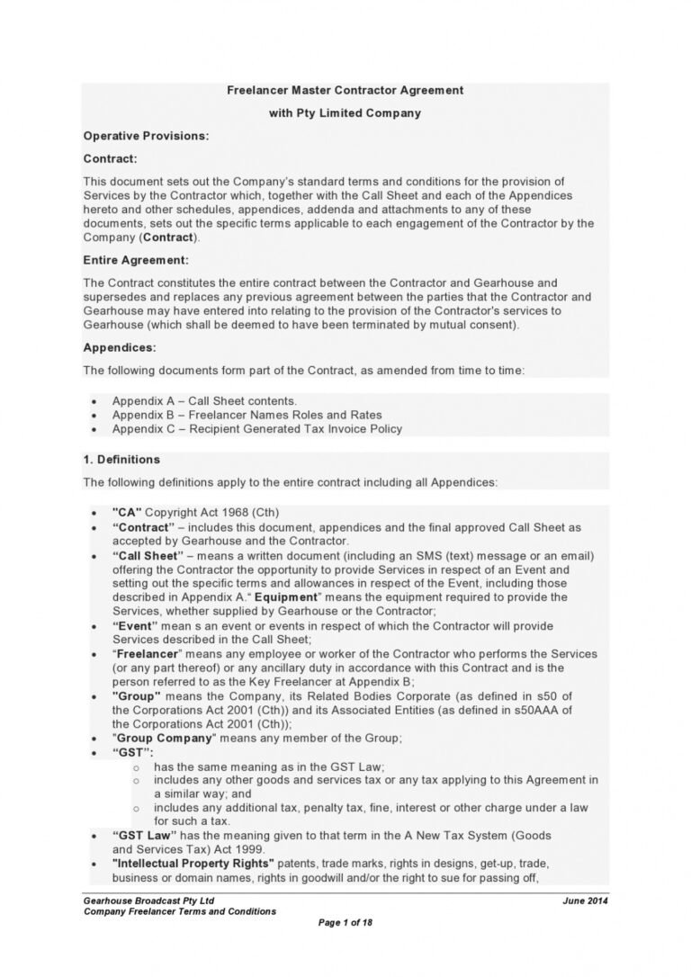 printable freelance employment contract template word