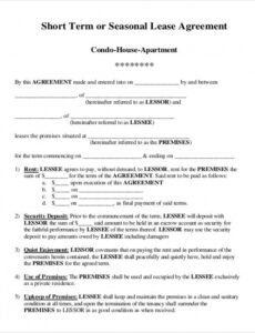 Printable Leasing Contract Template Word Example