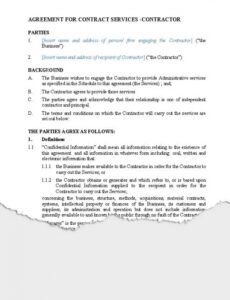 Printable Legal Contract For Services Template Word Example