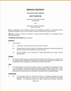Printable Managed Services Contract Template Pdf Example