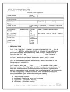 Professional Commercial Construction Contract Template Word