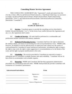 Professional Consulting Services Contract Template