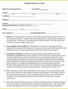 Professional Short Term Rental Contract Template Word