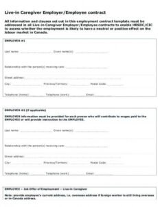 Best Family Caregiver Contract Template Word