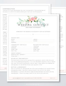 Best Wedding Florist Contract Template Pdf Sample