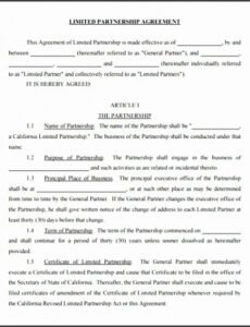 Company Partnership Contract Template Excel