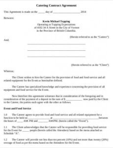 Costum Food Service Contract Template Pdf Sample