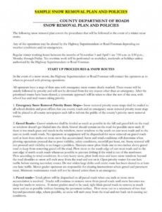Costum Residential Snow Removal Contract Template Pdf