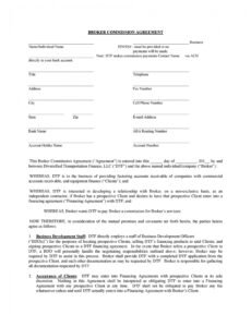 Costum Sales Commission Contract Template Doc