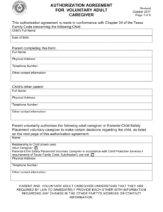 Editable Family Caregiver Contract Template Pdf