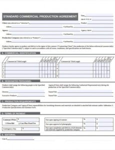 Editable Film Production Contract Template  Sample
