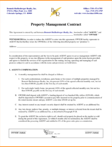 Editable Property Manager Contract Template Pdf Sample