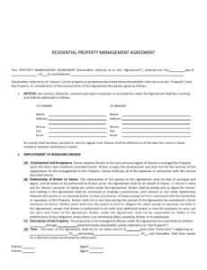 Editable Property Manager Contract Template Word Sample