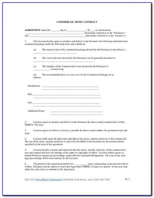 Editable Publisher Contract Template Word