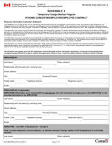 Family Caregiver Contract Template  Sample
