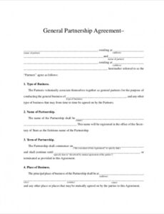 Free Company Partnership Contract Template Doc Sample