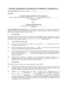 Free Exclusive Rights Contract Template Pdf Example