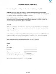 Free Freelance Graphic Design Contract Template Doc Example