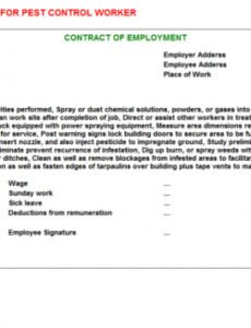 Free Pest Control Contract Template  Sample