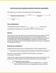 Printable Caregiver Employment Contract Template Excel Example