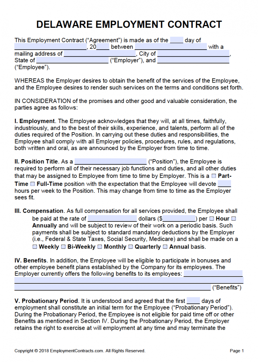 printable employee salary contract template doc sample