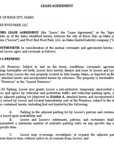 Printable Food Truck Contract Template Excel Sample