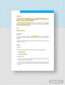 Printable Freelance Marketing Contract Template  Sample