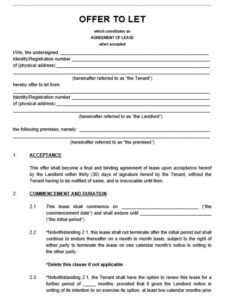 Printable Legal Business Contract Template Excel Example