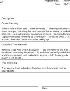 Printable Tree Removal Contract Template  Sample
