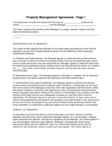 Professional Property Manager Contract Template Pdf